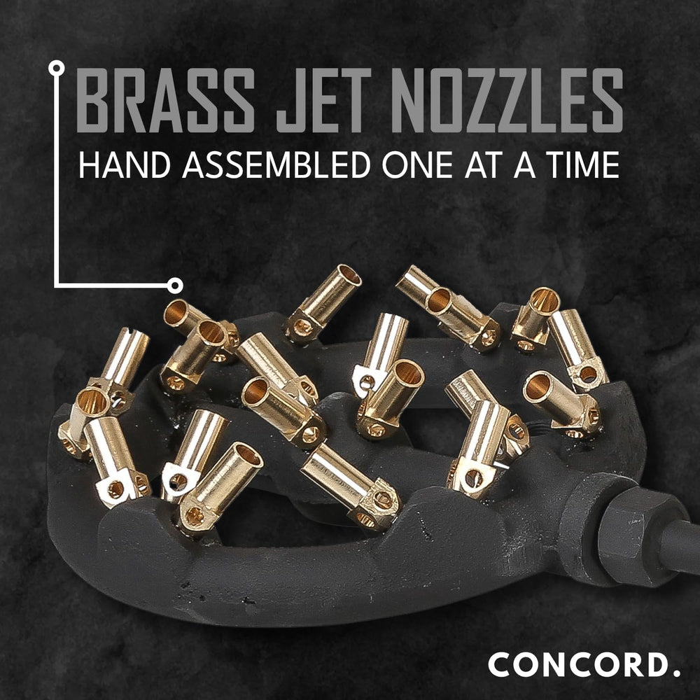 Concord JET-20 next to ruler for scale showing compact 18 inch length and portability
