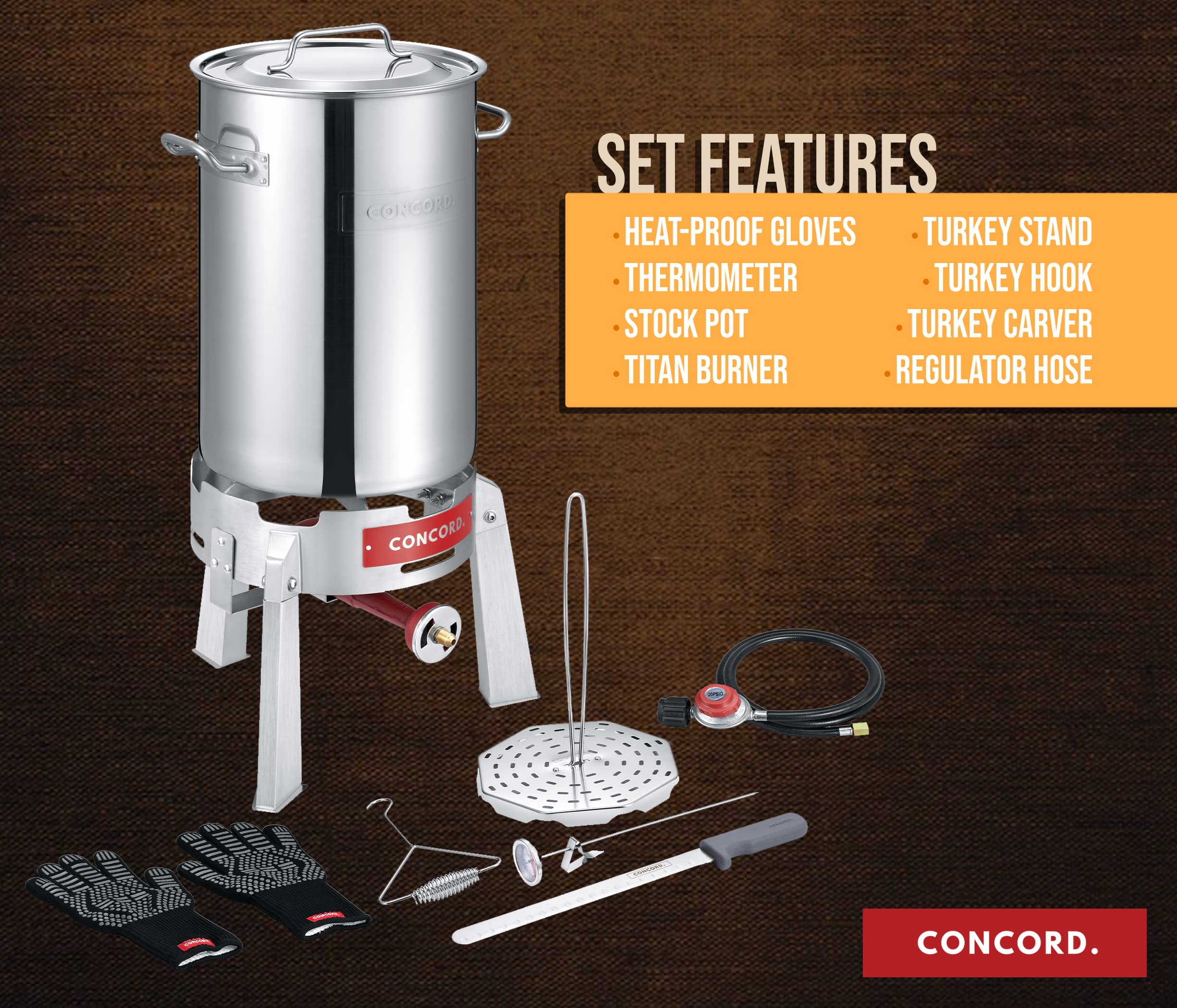 Concord pot close-up revealing max-fill line for safer oil filling