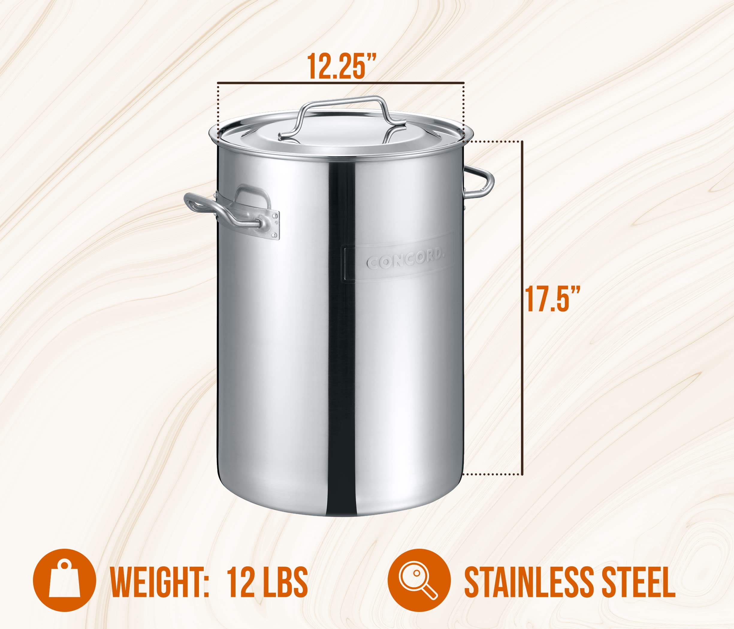 Concord stainless rack and hook close-up showing secure lifting benefit