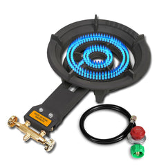 Concord Roadster Burner front view showing robust cast iron and powder-coated finish for durability