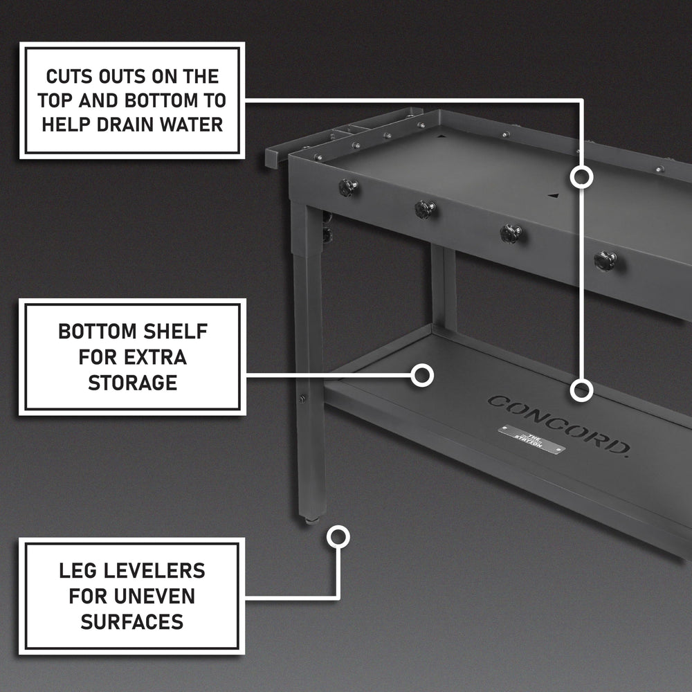 Concord tensioning screws detail securing burner firmly and enabling accessory attachment
