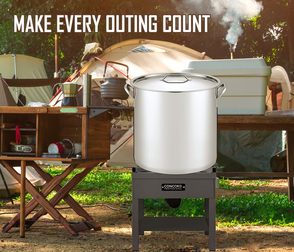 Concord deep-fry turkey setup illustrating powerful BTU output and safety