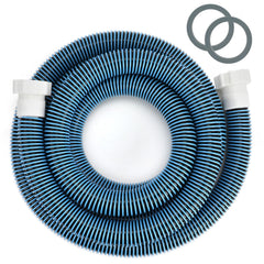 Conderyang front view of 15ft pool hose showing package and fit for pumps