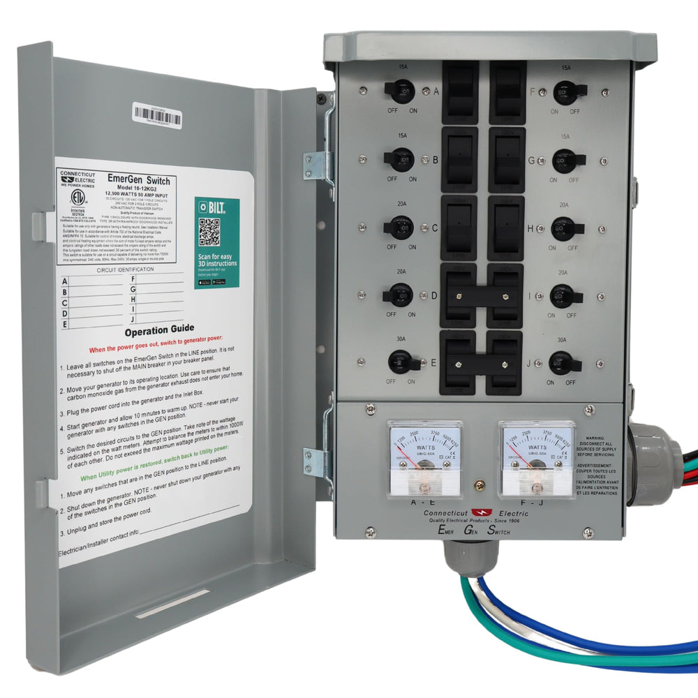 Connecticut Electric installed kit in a garage powering essential circuits for emergency readiness