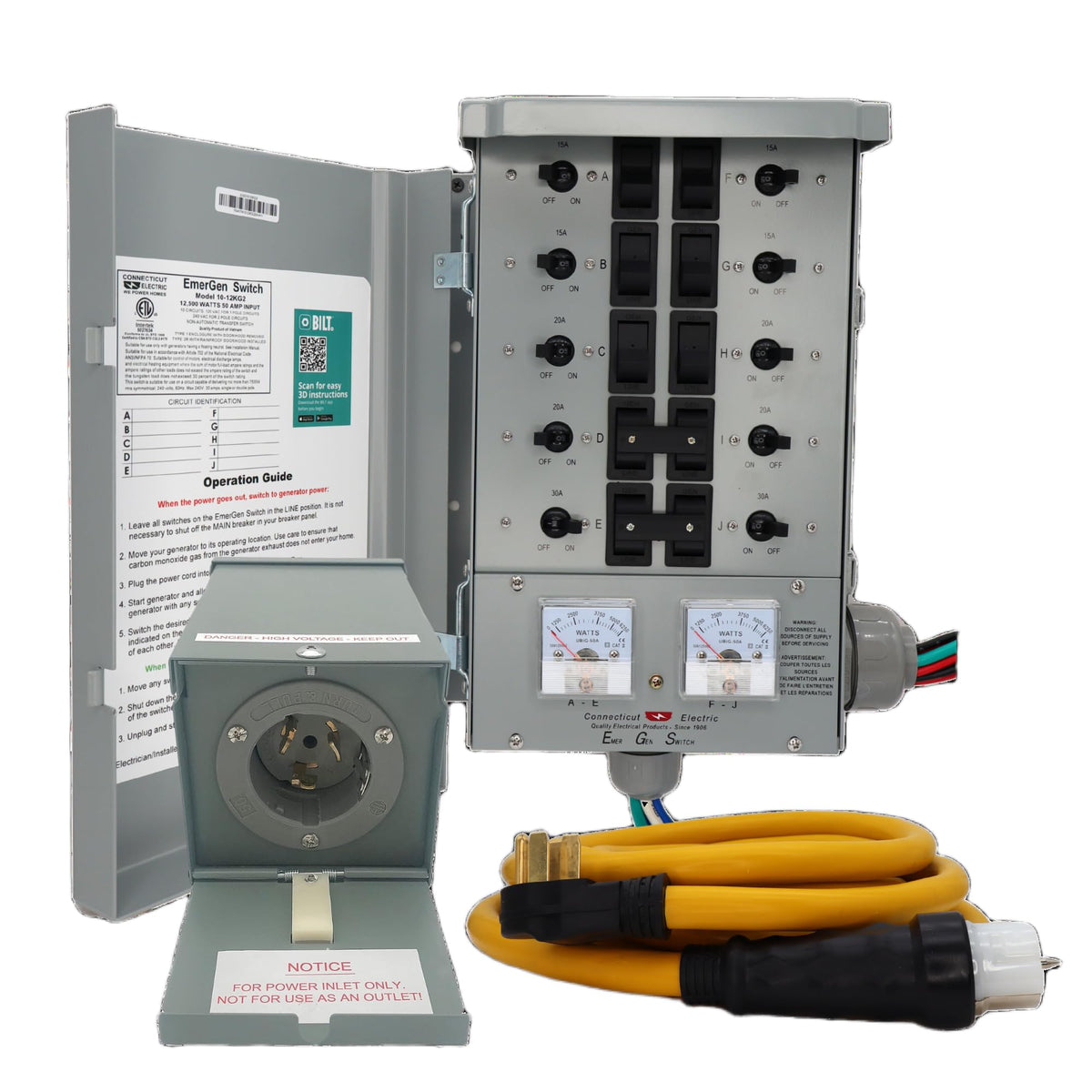 Connecticut Electric front panel showing 10 circuits and clear labeling for safer power control