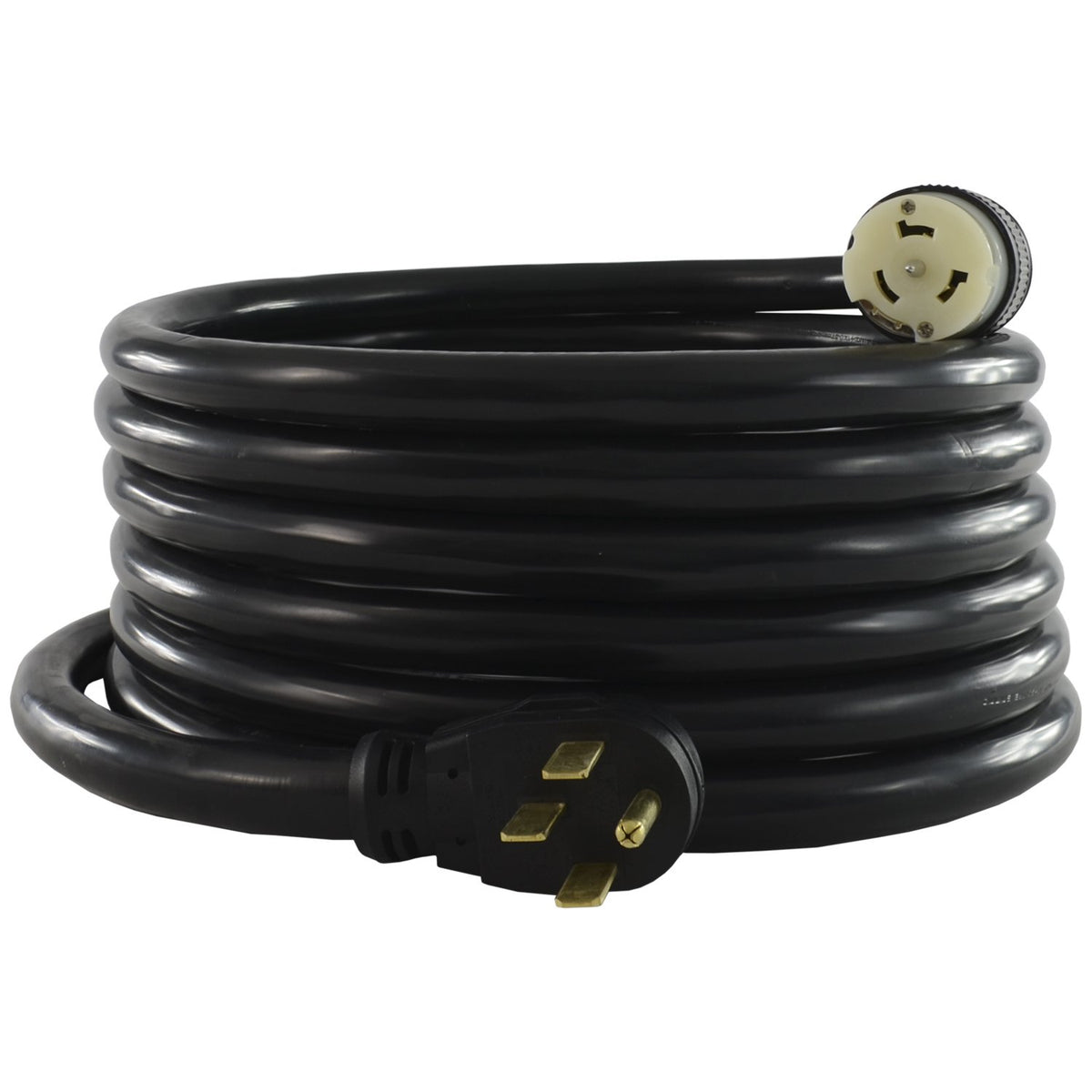 Conntek front connector showing NEMA 14-50P plug for secure generator hookup and reliable power