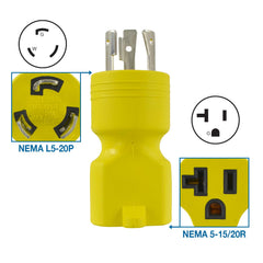 Conntek close-up of T-slot receptacle demonstrating 5-15/5-20 compatibility