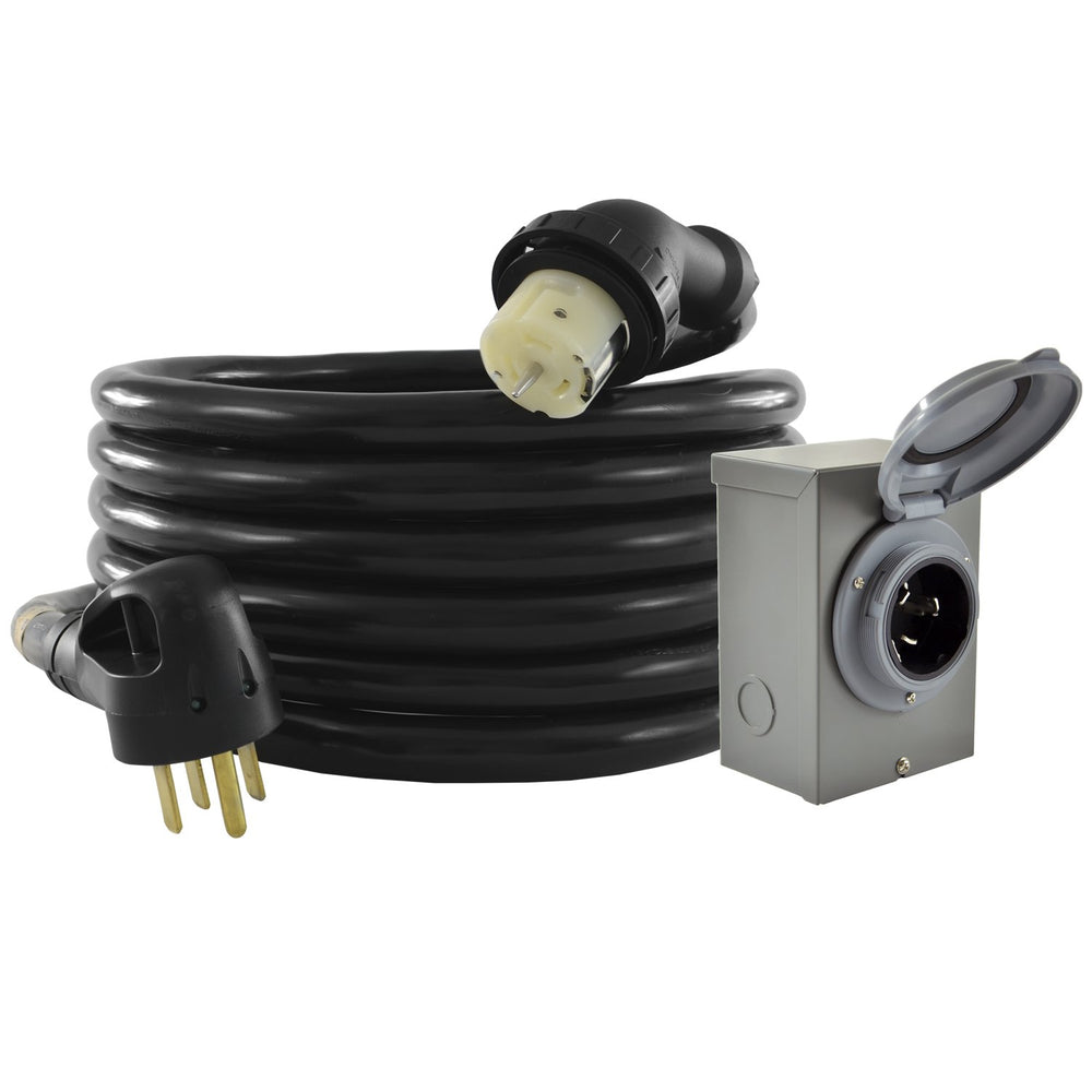 Conntek inlet box front view showing durable housing and weather protection benefits