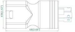 Conntek side profile showing receptacle shape and easy access benefit