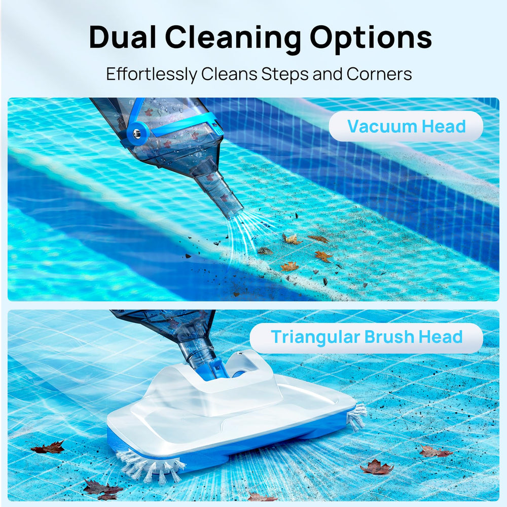 Consciot vacuum in pool cleaning action removing leaves efficiently