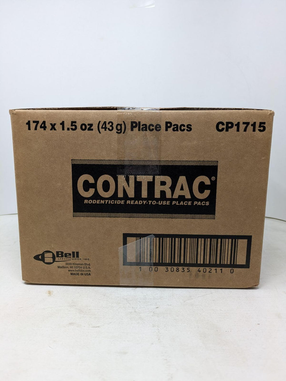 Contrac brand close-up of compressed pellets highlighting moisture resistance and palatability