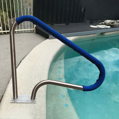 Coocure front view of 304SS pool rail showing secure design and durable support