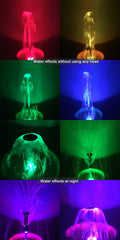 COODIA top view of four nozzle patterns, demonstrates available blossom, frothy, mushroom and two-tier sprays