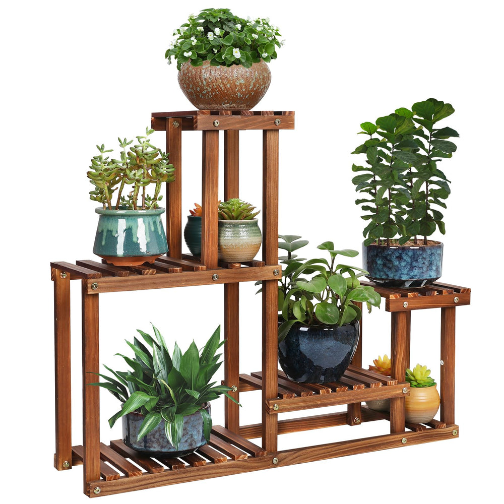 COOGOU plant stand front view showing seven-pots display and space-saving layout