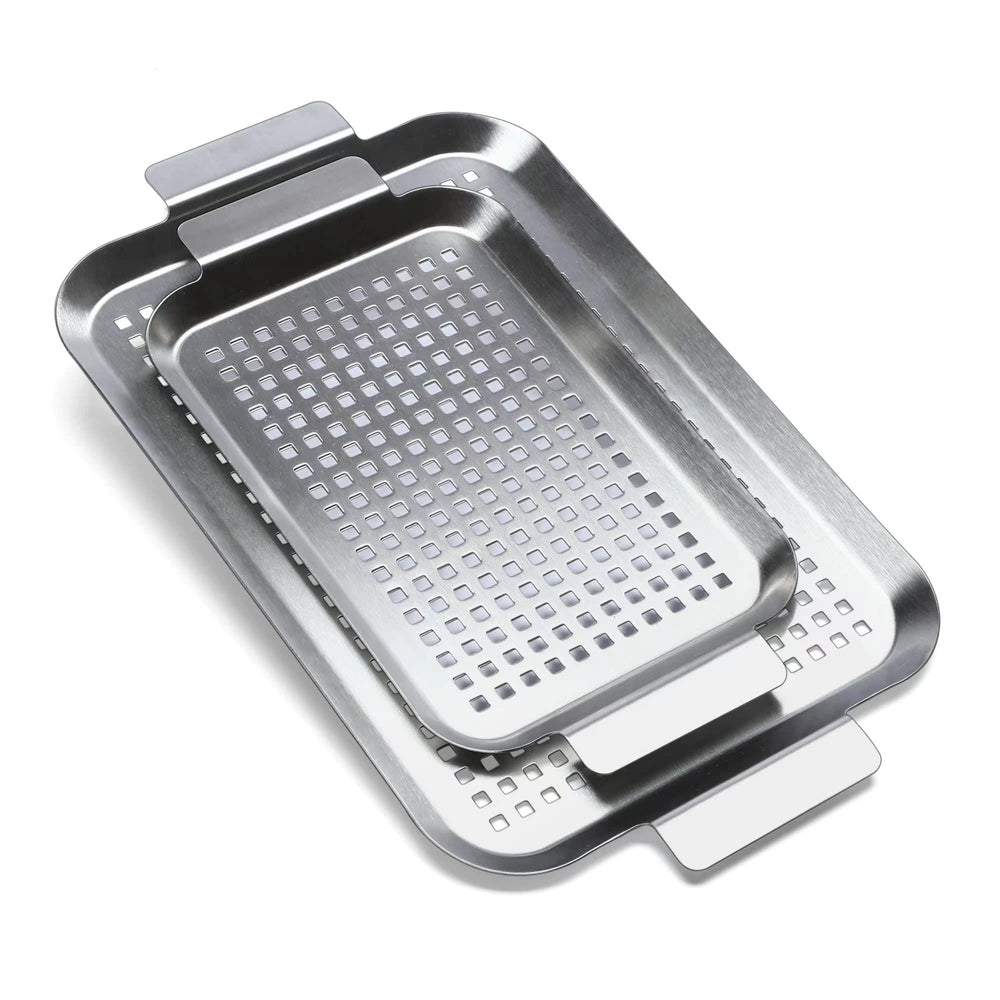 Cook Time grill pans being rinsed and placed in dishwasher for easy cleanup
