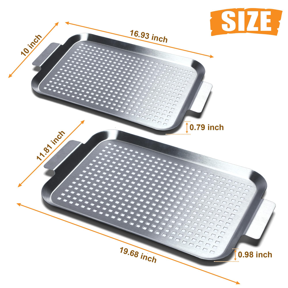 Cook Time grill pan in use on charcoal grill delivering char and smoky flavor benefit