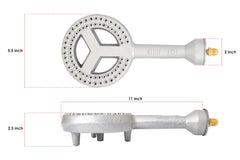 COOKAMP brass orifice and air shutter detail for precise flame tuning