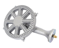 COOKAMP cast-iron burner front view showing sturdy construction and easy mounting
