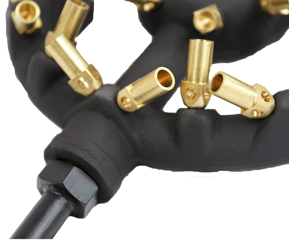 COOKAMP packaging and spec sheet showing included parts and measurement benefit