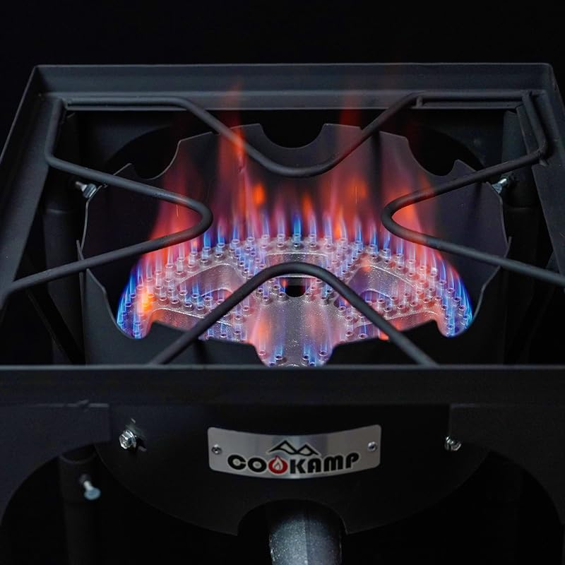 COOKAMP wok in use on burner showing intense sear and fast stir-fry benefit