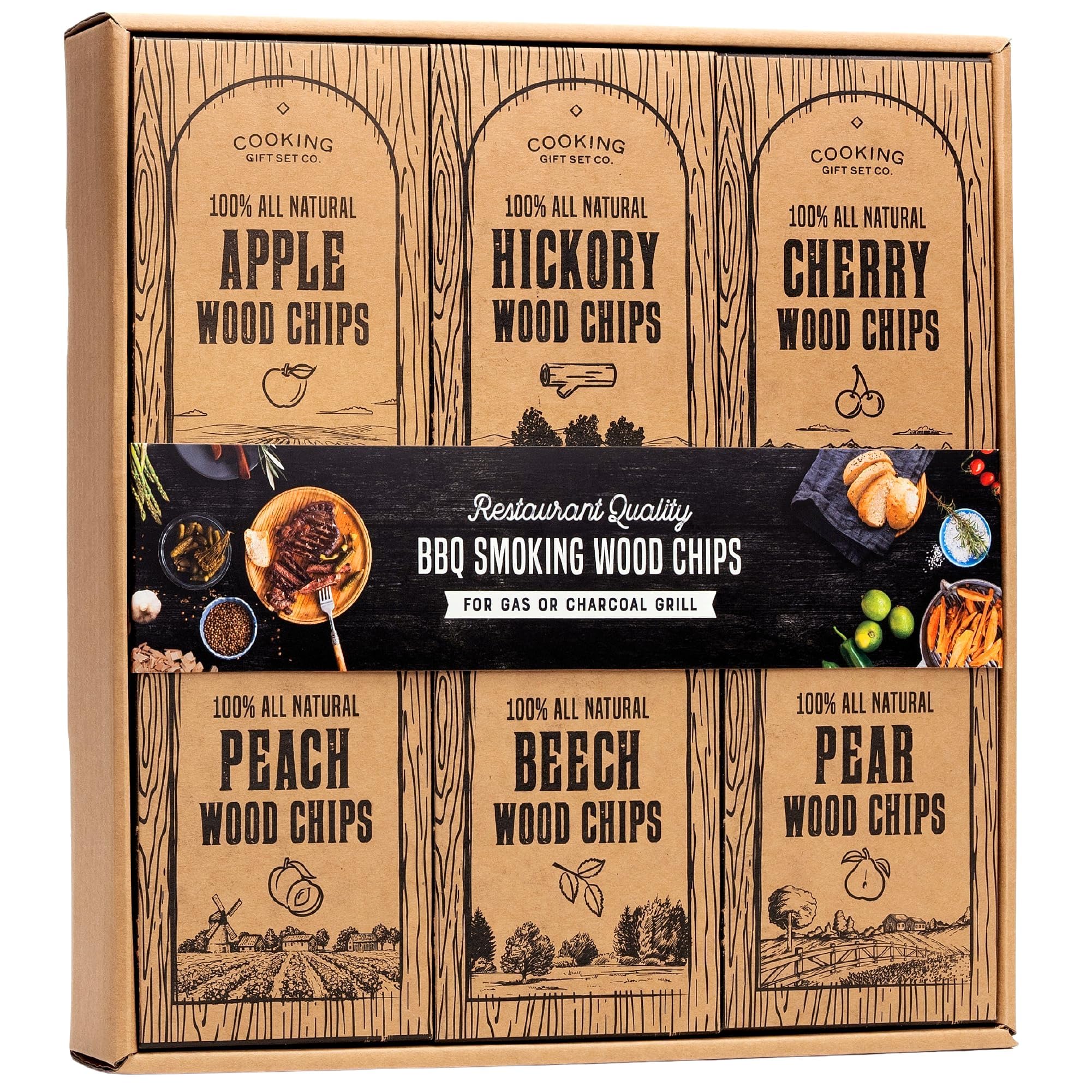 Cooking Gift Set front packaging showing variety pack and recyclable design benefits