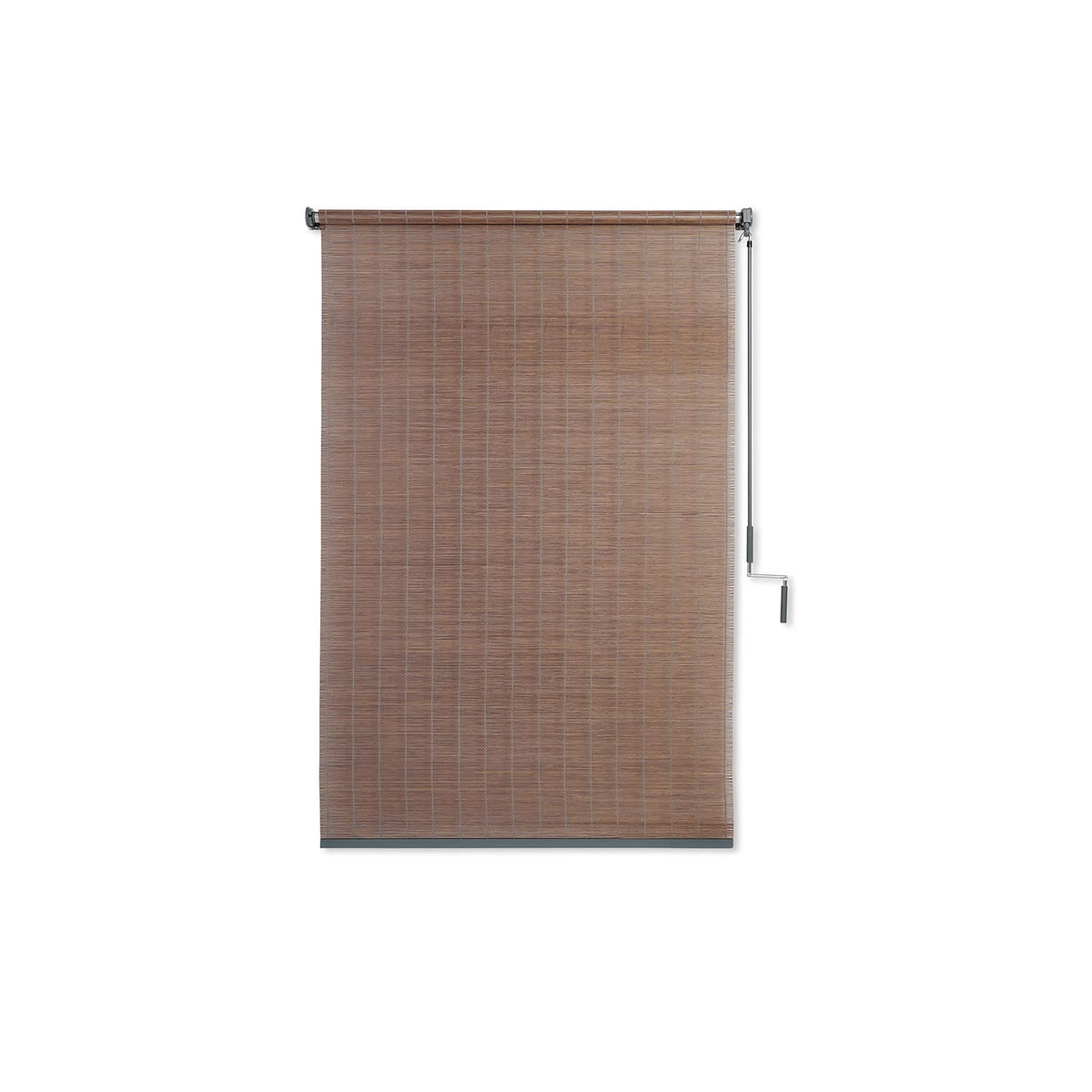 Coolaroo front view of bamboo roller shade showing natural privacy and style
