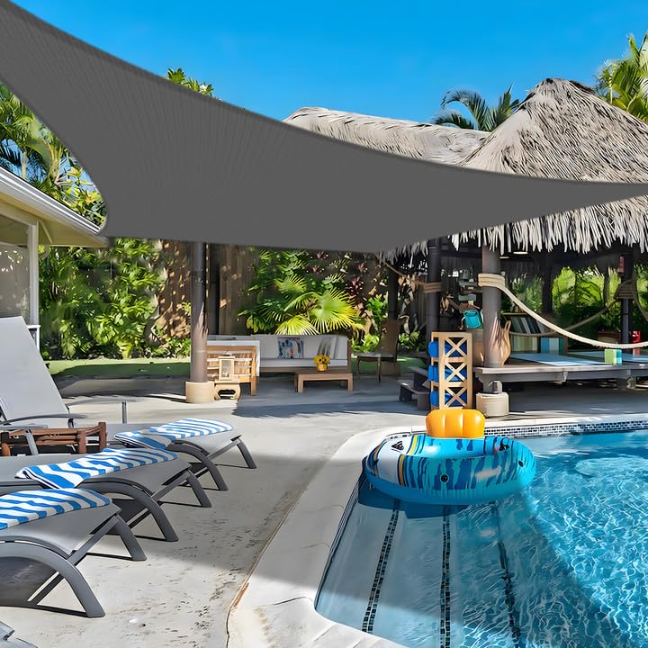COOLBOYS front view of full 16x20 shade sail showing coverage and color