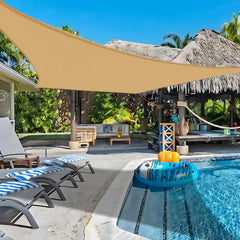 COOLBOYS front view of 10x20 rectangle sail showing full coverage and shade