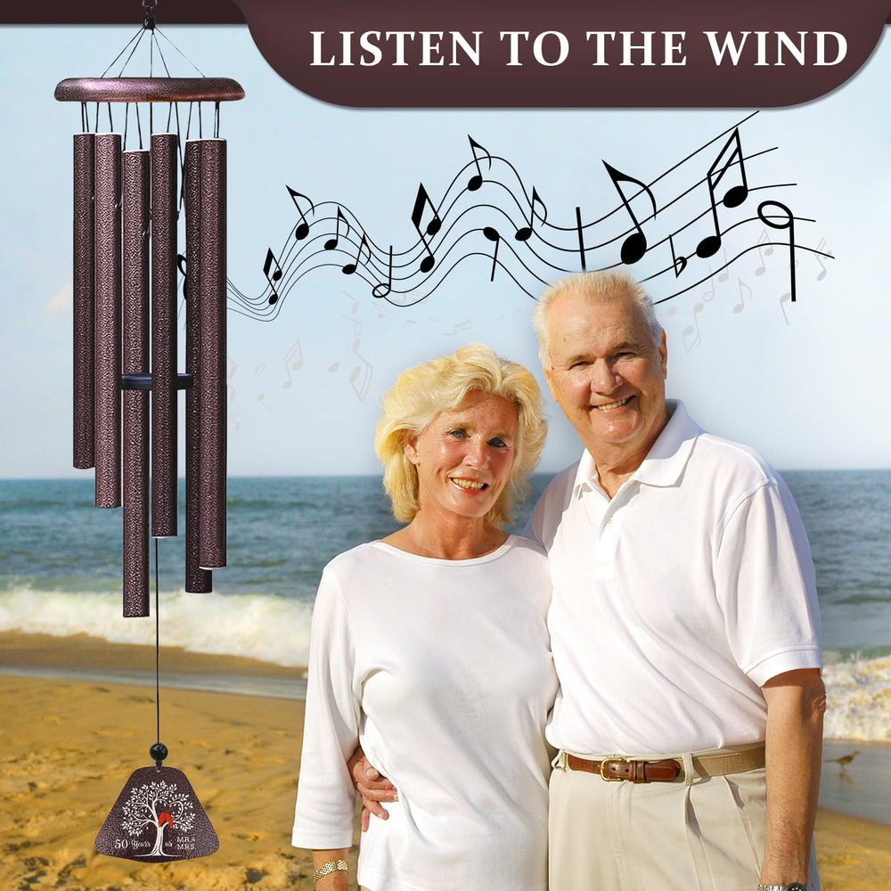 Coolertaste engraved wind catcher detail, sentimental message for anniversaries