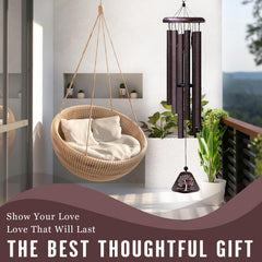 Coolertaste wind chime hanging on a porch, creates soothing outdoor ambiance