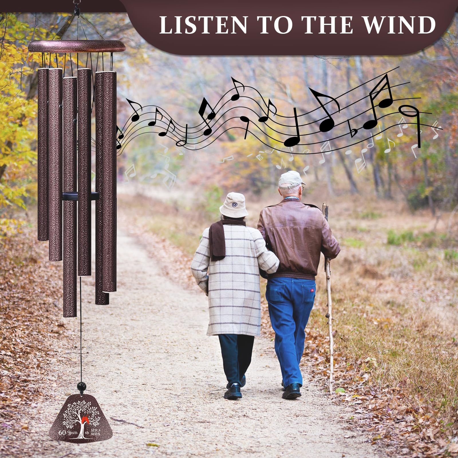 Coolertaste wind chime hanging on porch providing soothing outdoor ambiance