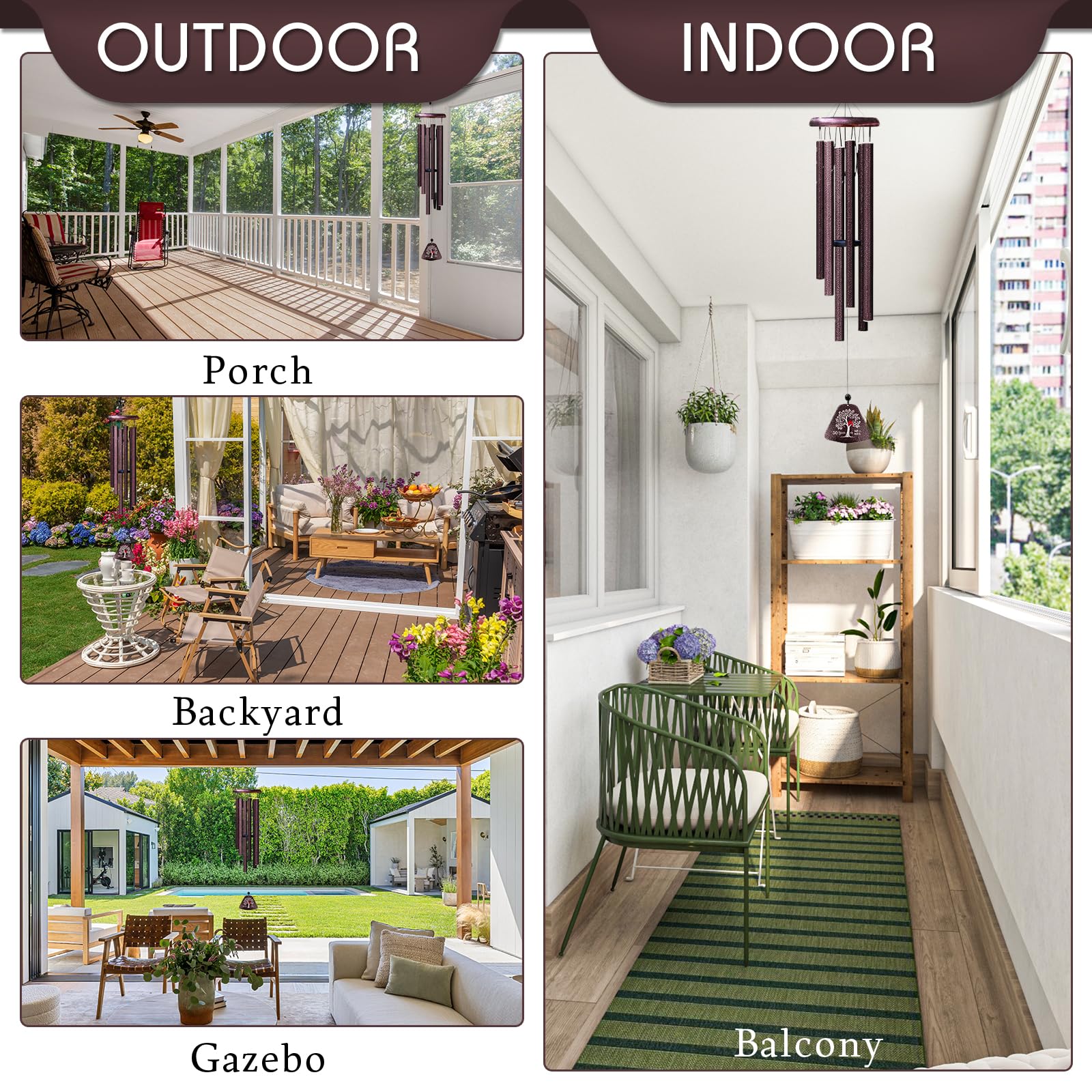 Coolertaste wind chime in light rain, weather-resistant durability benefit