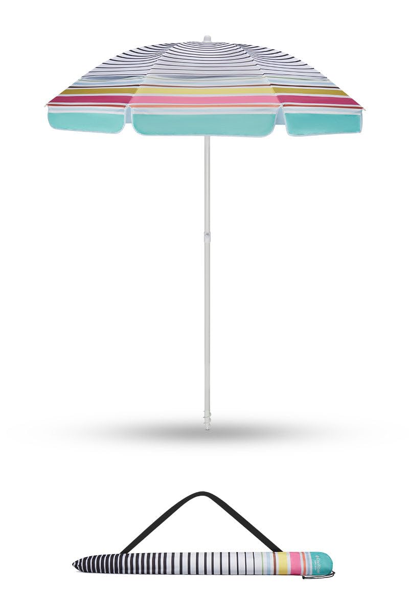 Coolibar Intego front view showing full multicolor canopy and shade benefit