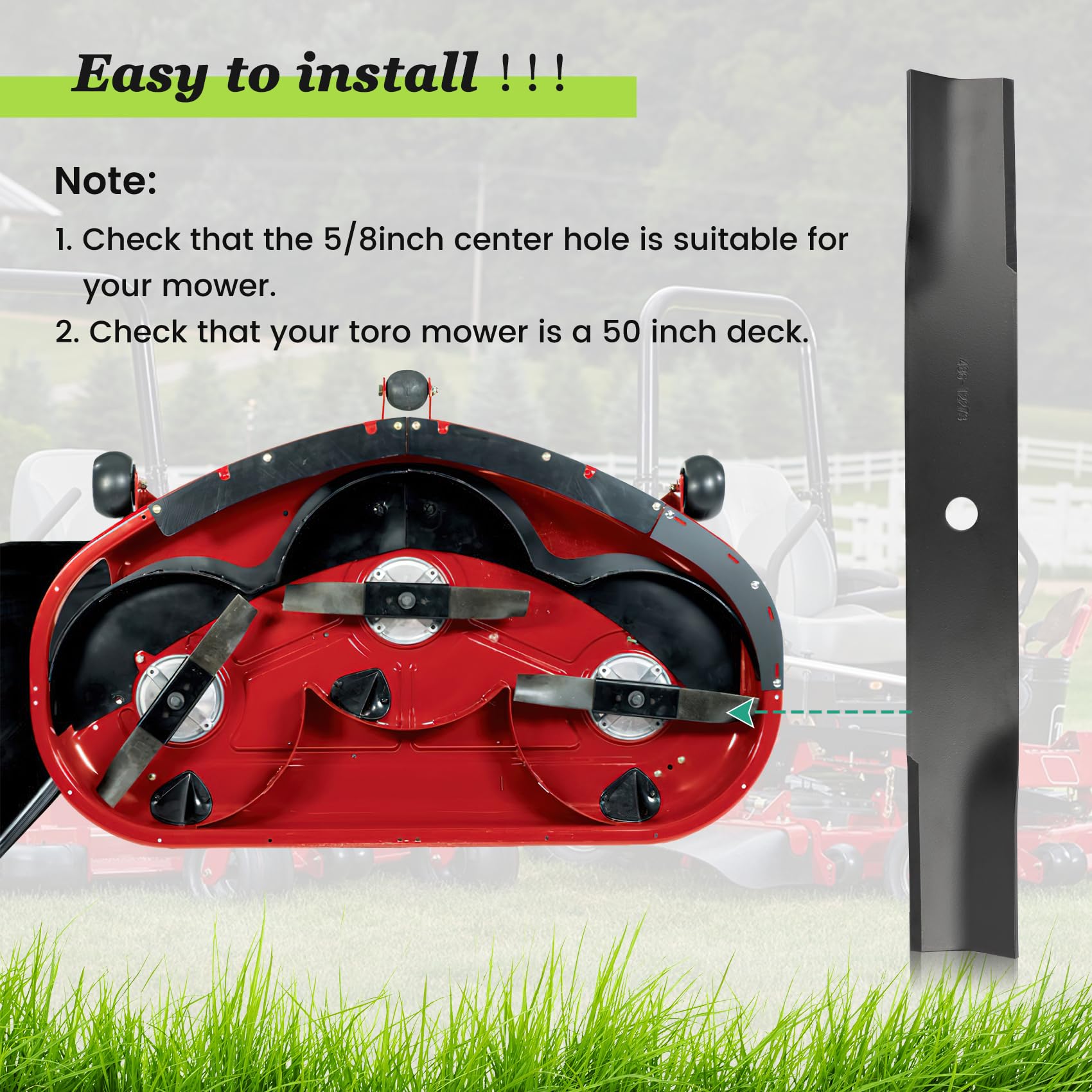 Cooouds blades fitted on a riding mower delivering neat lawn striping