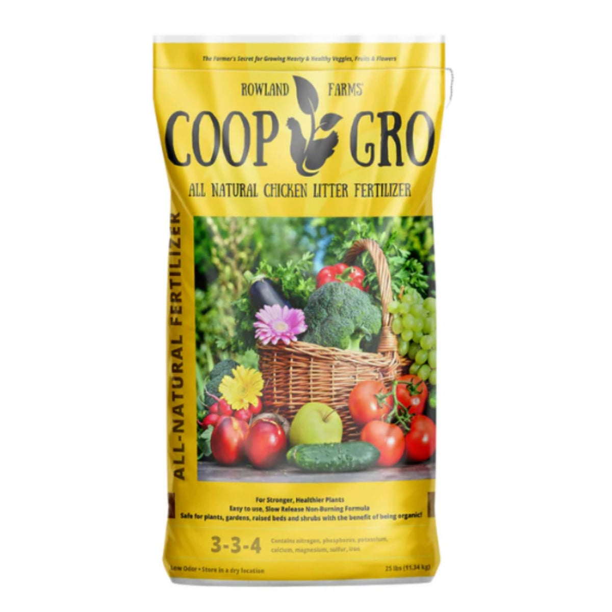 COOP GRO front of bag showing 25 lb packaging and clear product benefits