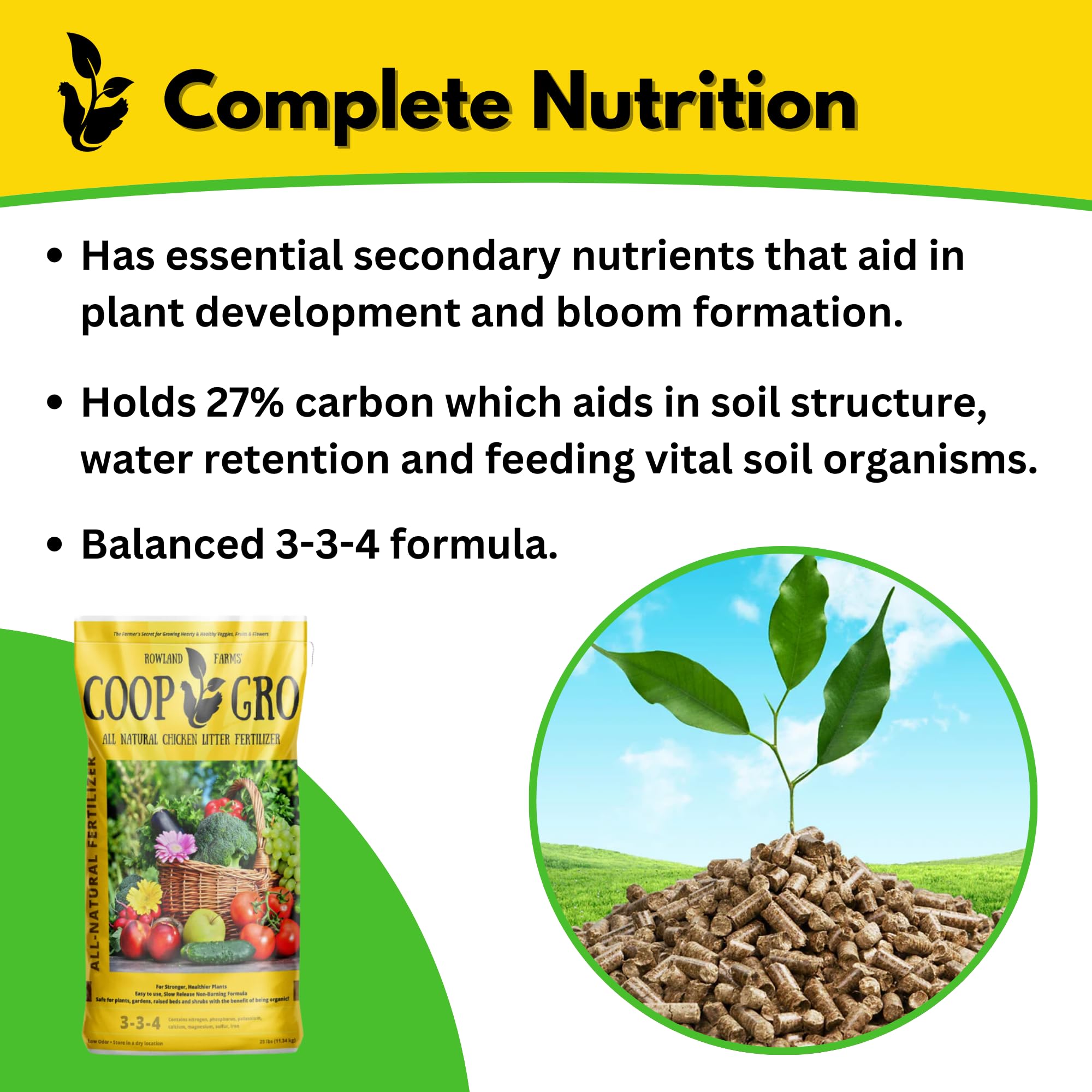 COOP GRO used in a potted plant to supply steady organic nutrition
