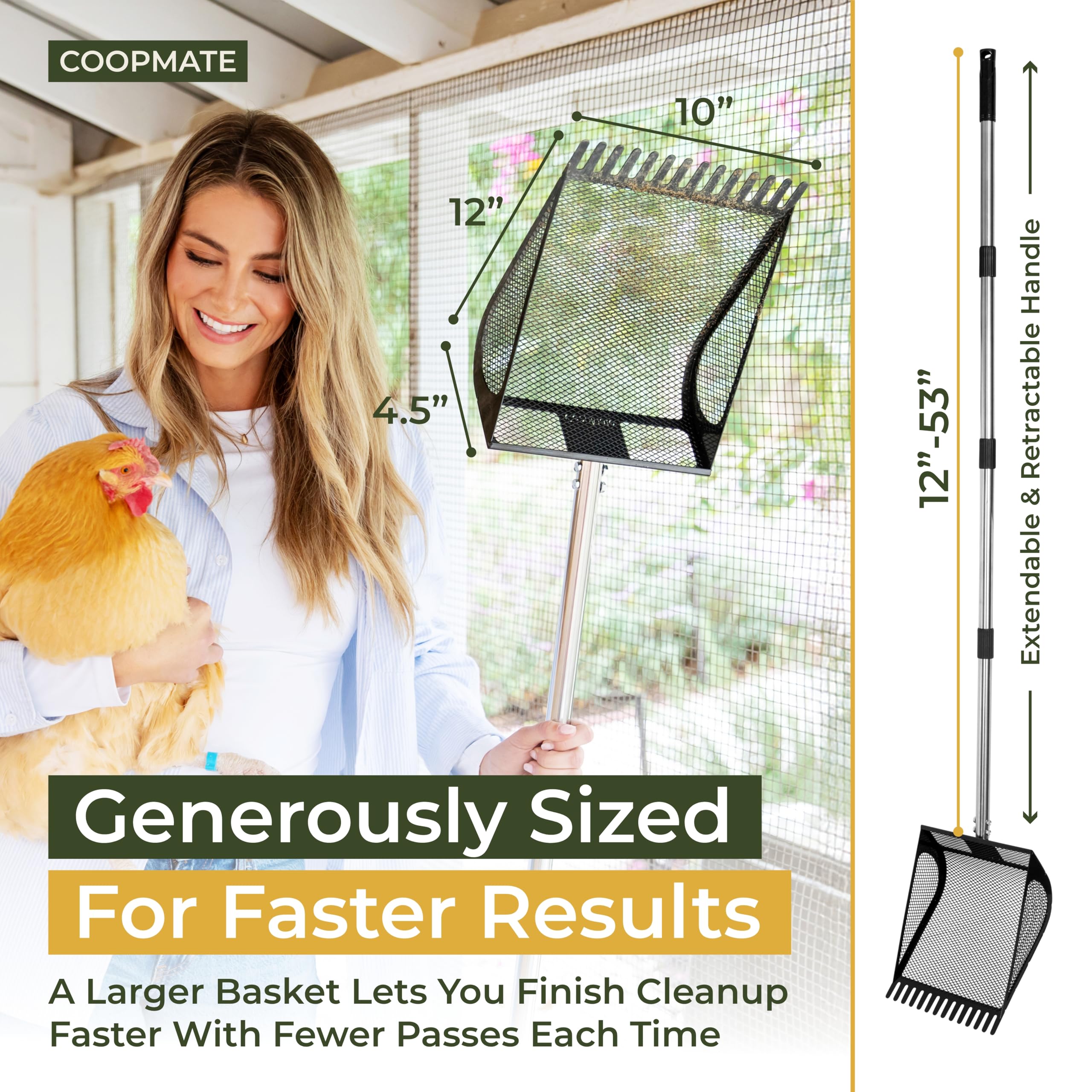 CoopMate lightweight one-handed hold for comfortable daily cleaning