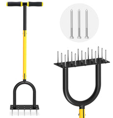 Coopvivi front view of aerator showing frame and spike layout for efficient coverage