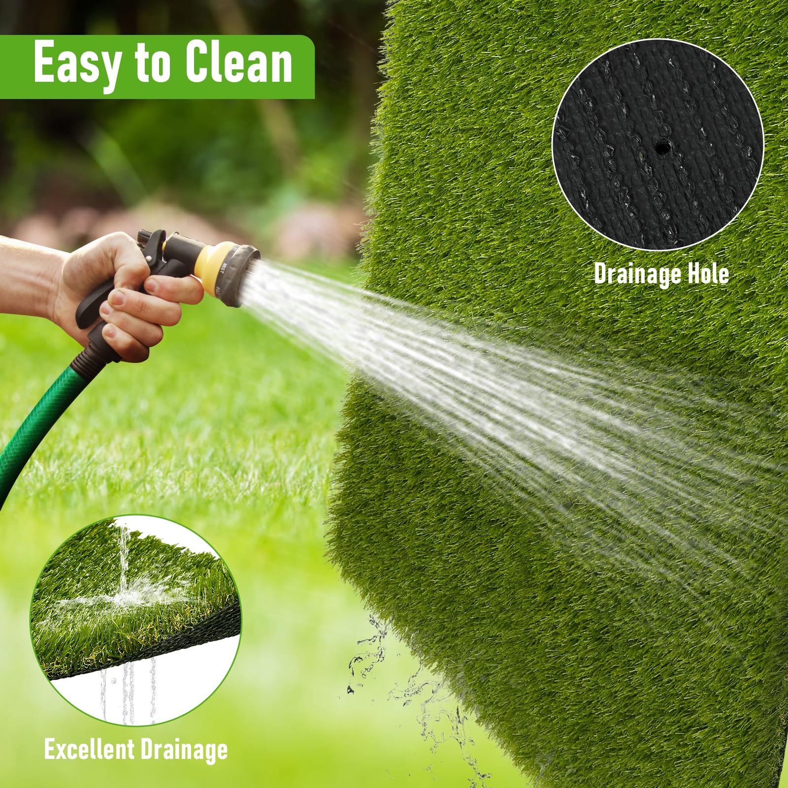 CooRug used as pet area demonstrating easy cleaning and odor drainage