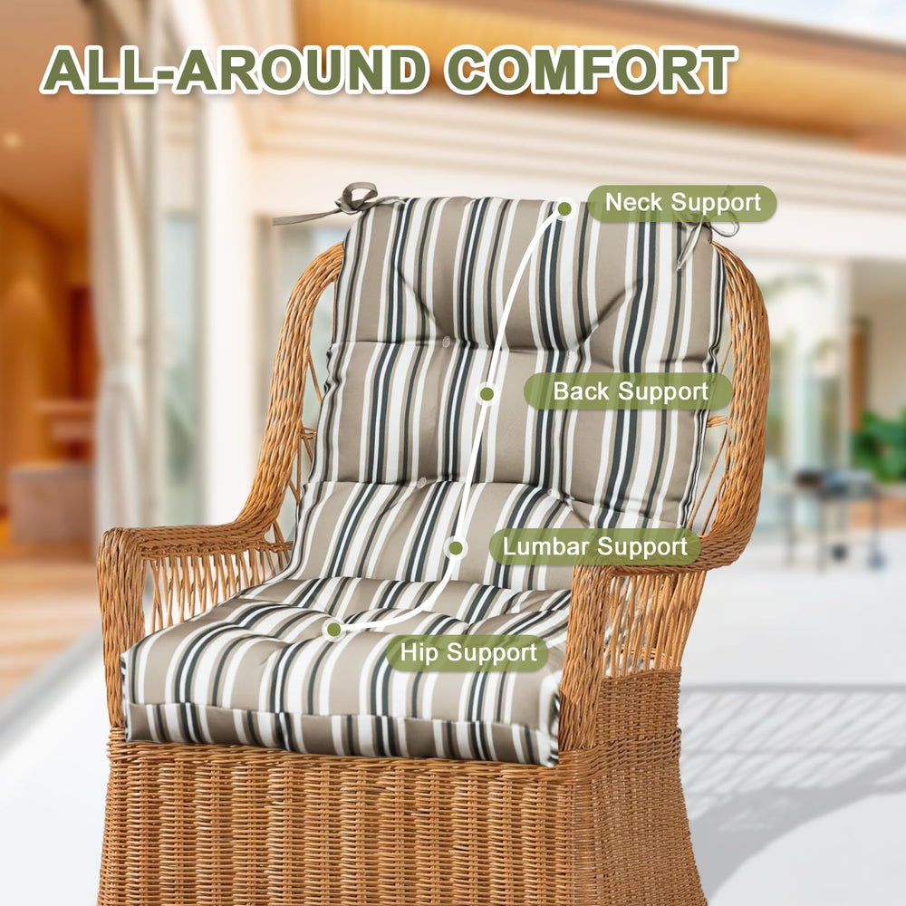 COOS BAY cushion placed on outdoor rocker demonstrating improved seating comfort