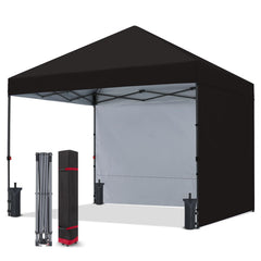 COOSHADE front view of 8x8 canopy showing shelter and entrance, portable protection