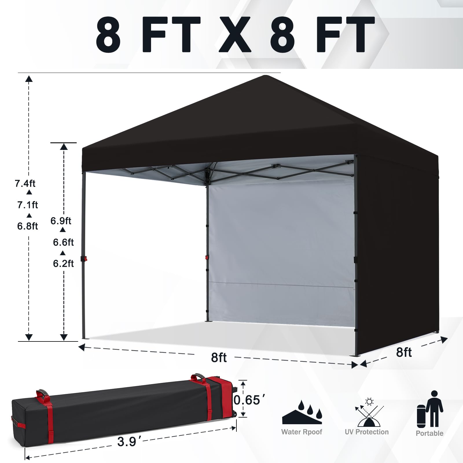 COOSHADE canopy folded inside 600D roller bag ready for compact transport