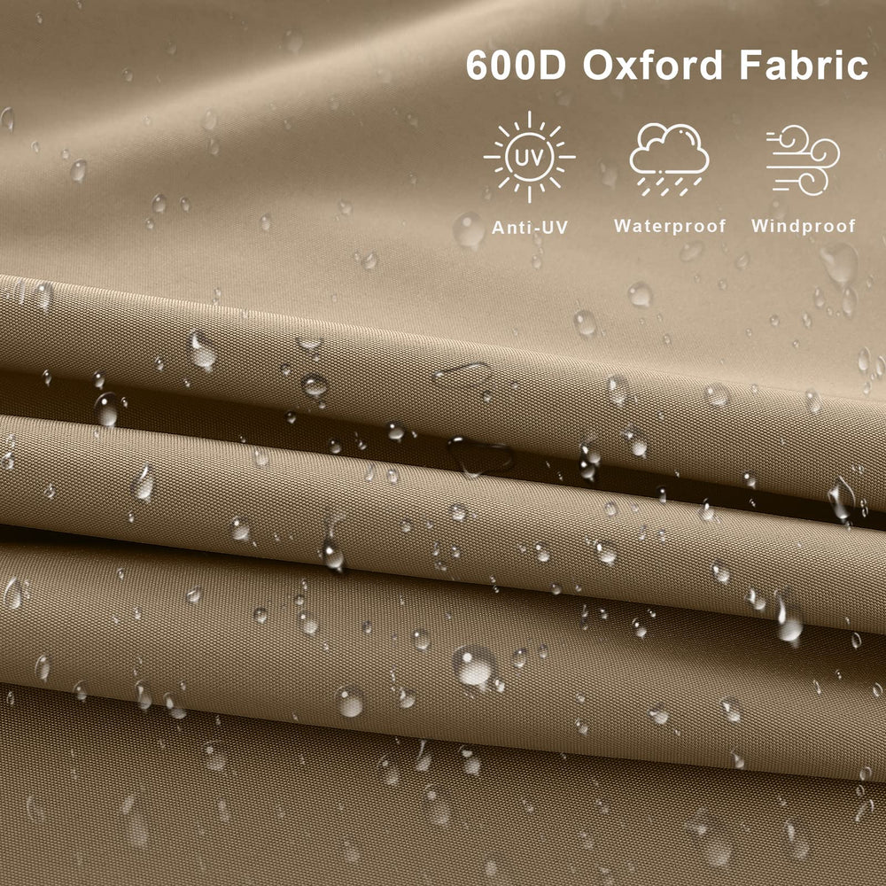 COOSHADE cover in use over patio offset umbrella providing clean outdoor appearance