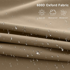 COOSHADE cover in use over patio offset umbrella providing clean outdoor appearance