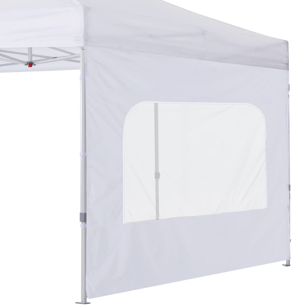 COOSHADE front view of white sidewall showing full panel and zipper for protection