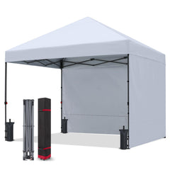 COOSHADE front view of 8x8 canopy showing quick shade setup benefit