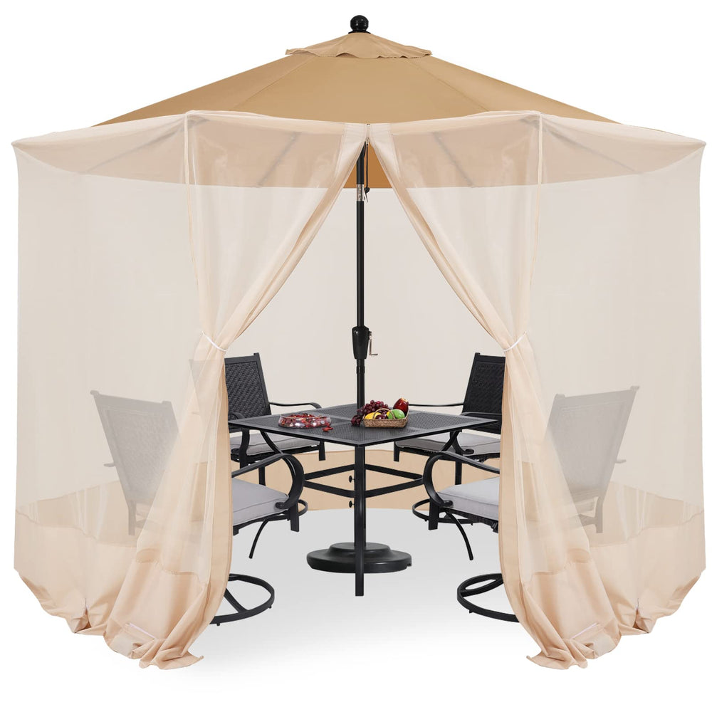 COOSHADE beige net front view showing full coverage and insect protection