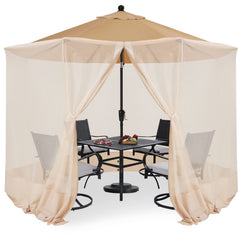 COOSHADE beige net front view showing full coverage and insect protection