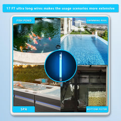 coospider-repta 17ft cord stretched showing long-reach placement flexibility advantage