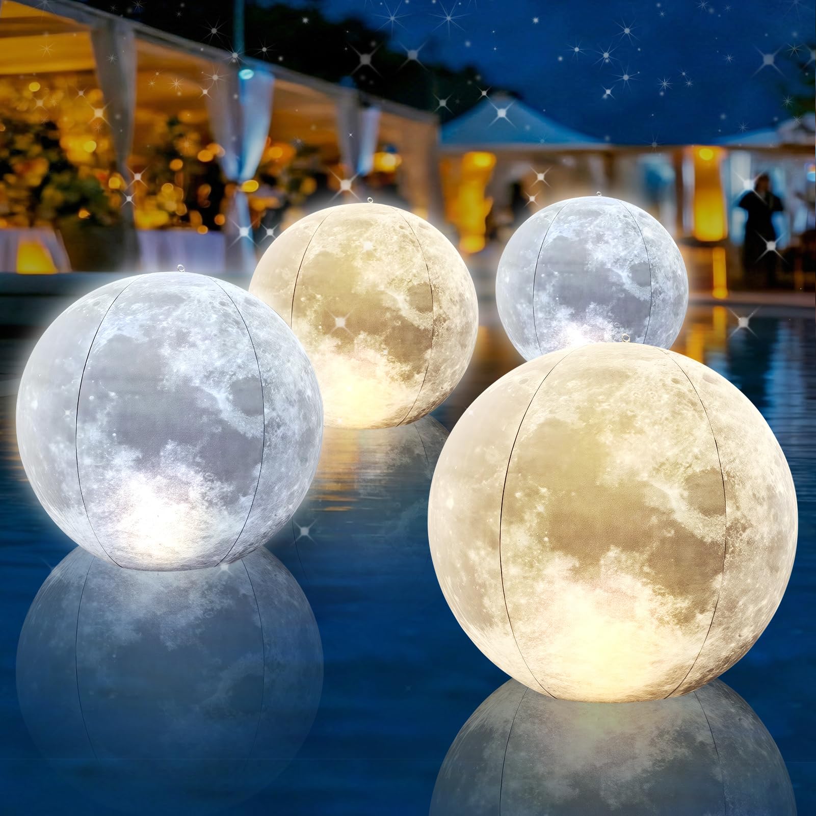 Cootway front view of 15-inch moon light showing elegant shape and ambient glow